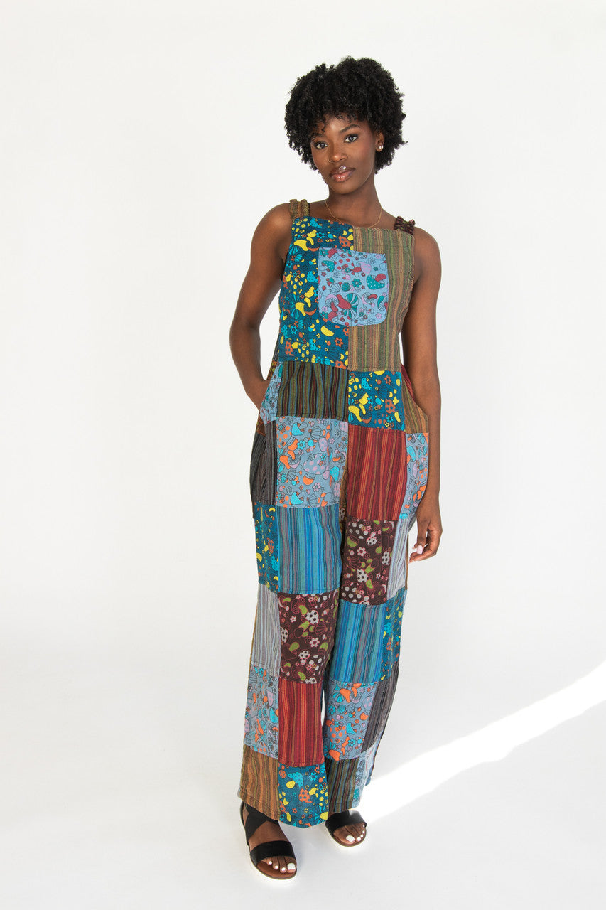 Wide Leg Mushroom Patchwork Overalls – Ragstock