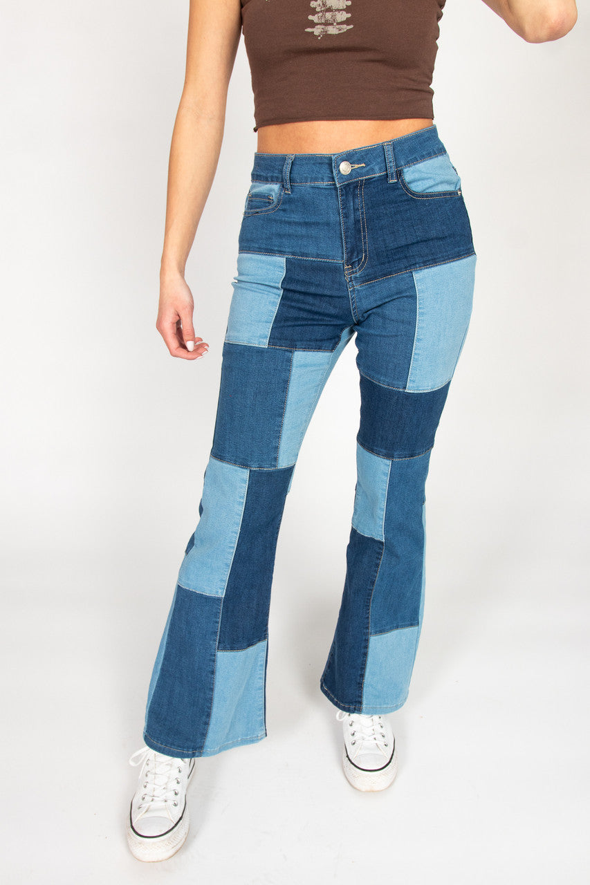 Bell Bottom Patchwork Jeans – Ragstock
