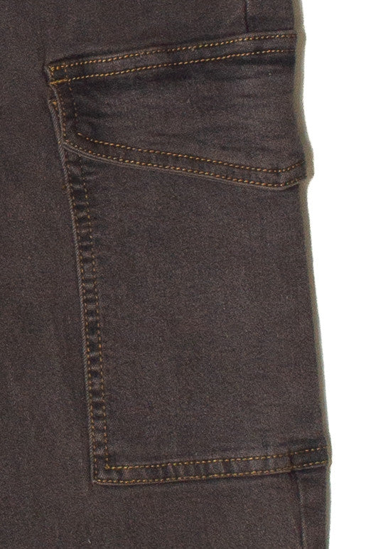 Grunge Wash Cargo Skater Jeans