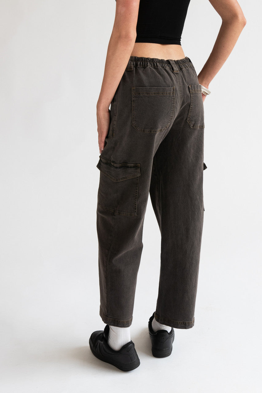 Grunge Wash Cargo Skater Jeans