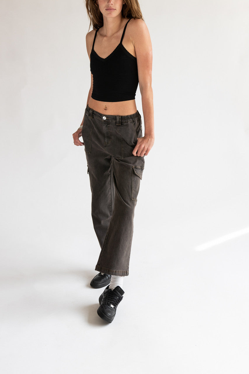Grunge Wash Cargo Skater Jeans