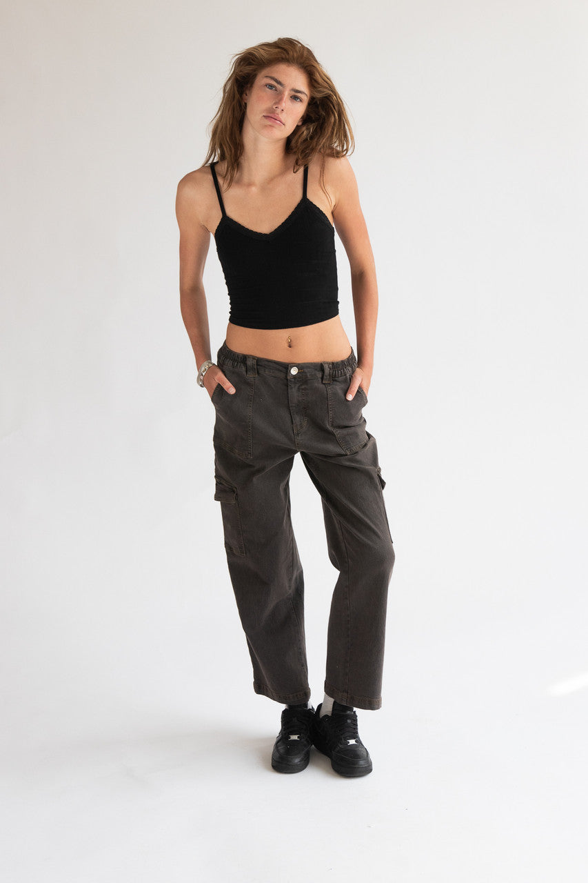 Grunge Wash Cargo Skater Jeans