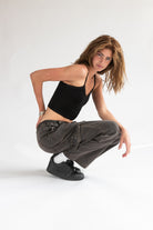 Grunge Wash Cargo Skater Jeans