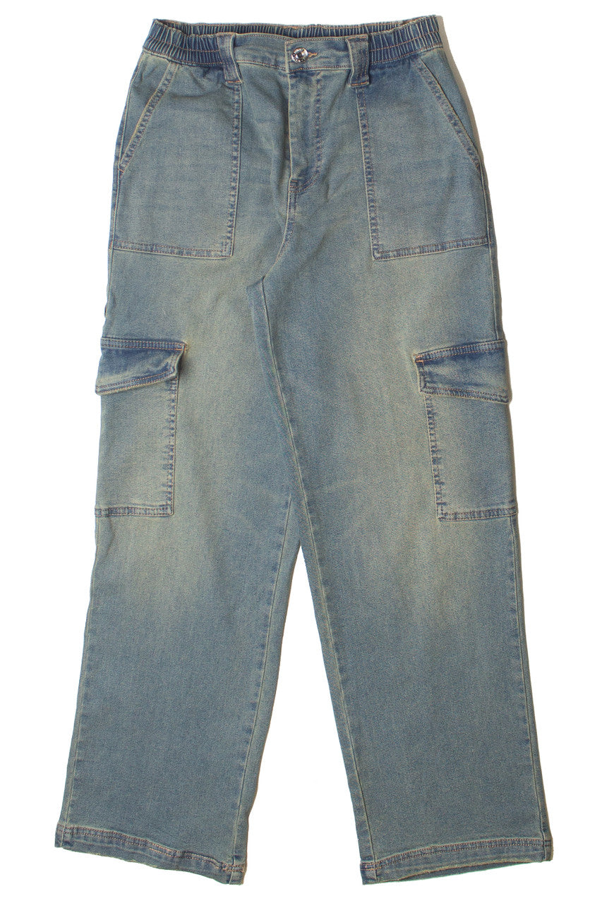 Grunge Wash Cargo Skater Jeans