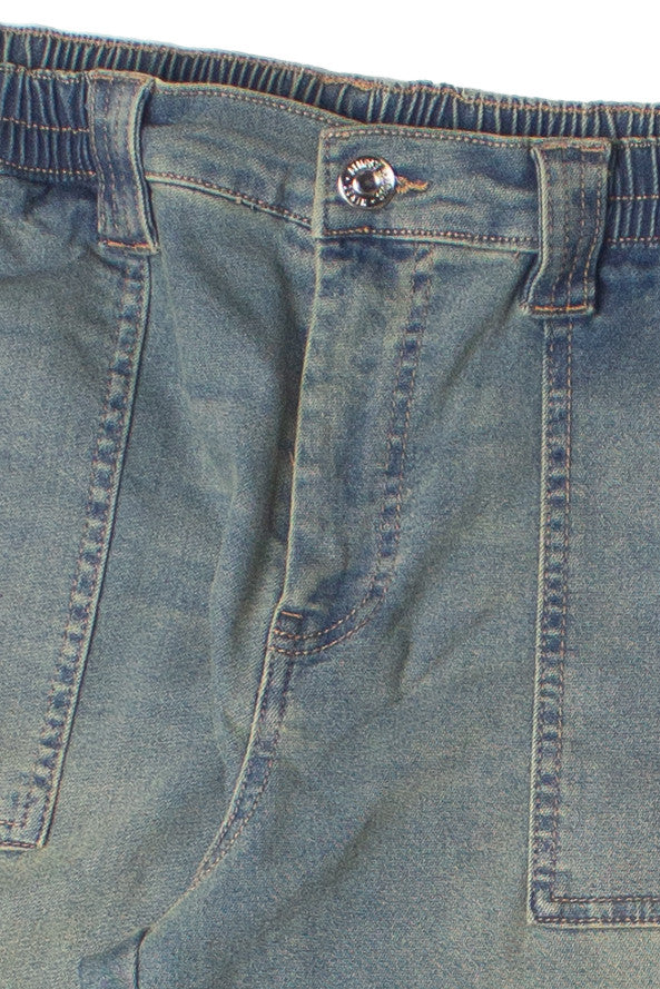 Grunge Wash Cargo Skater Jeans