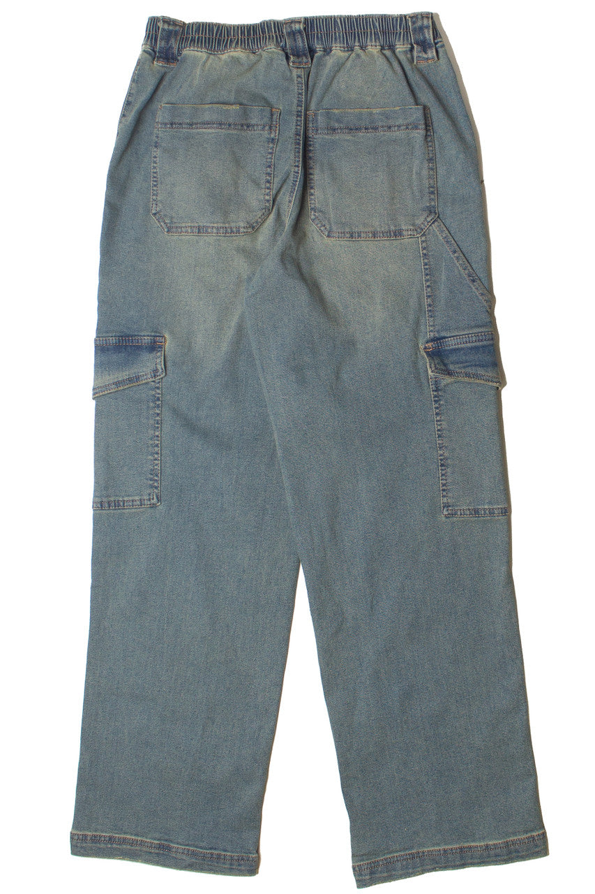 Grunge Wash Cargo Skater Jeans