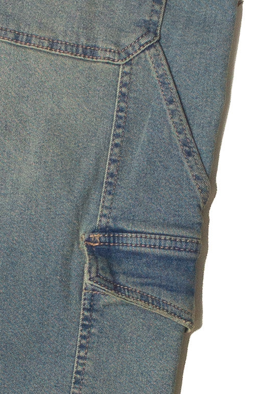 Grunge Wash Cargo Skater Jeans