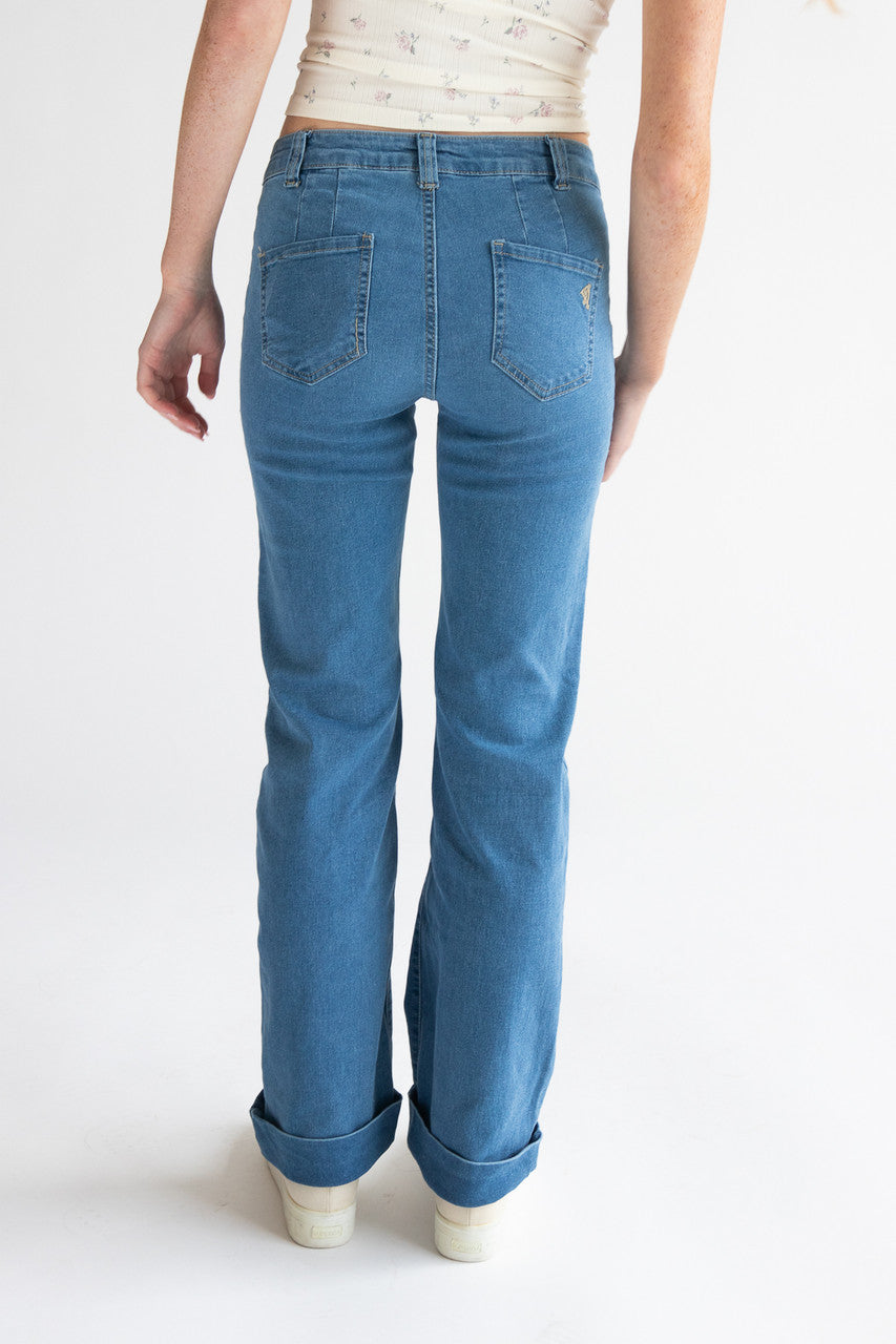 Cuff Pork Chop Pocket Jeans
