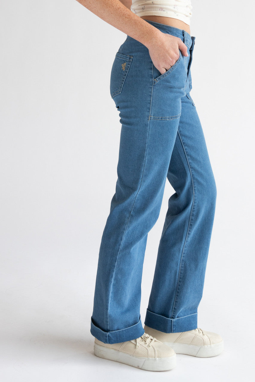 Cuff Pork Chop Pocket Jeans
