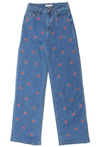 Embroidered Mushroom Jeans 