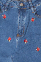 Embroidered Mushroom Jeans 