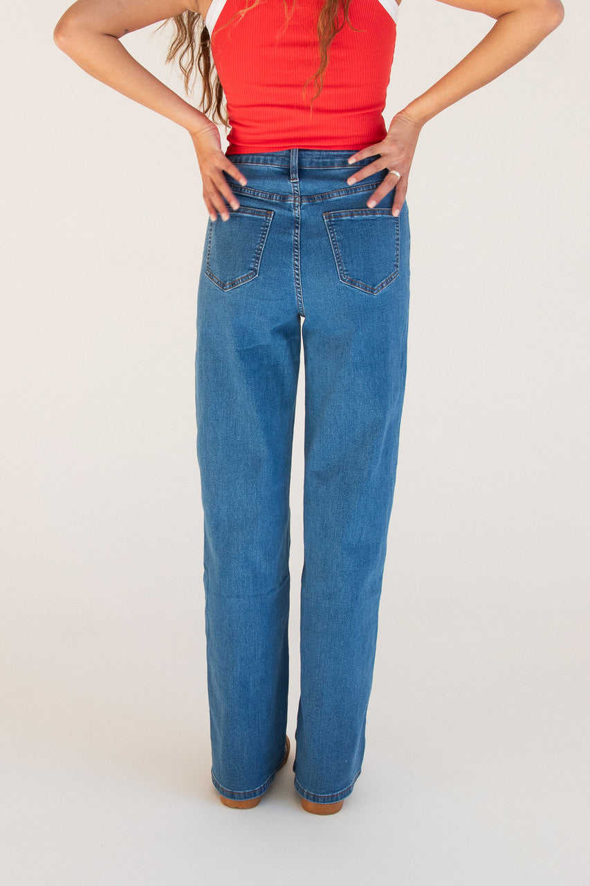 Embroidered Mushroom Jeans 