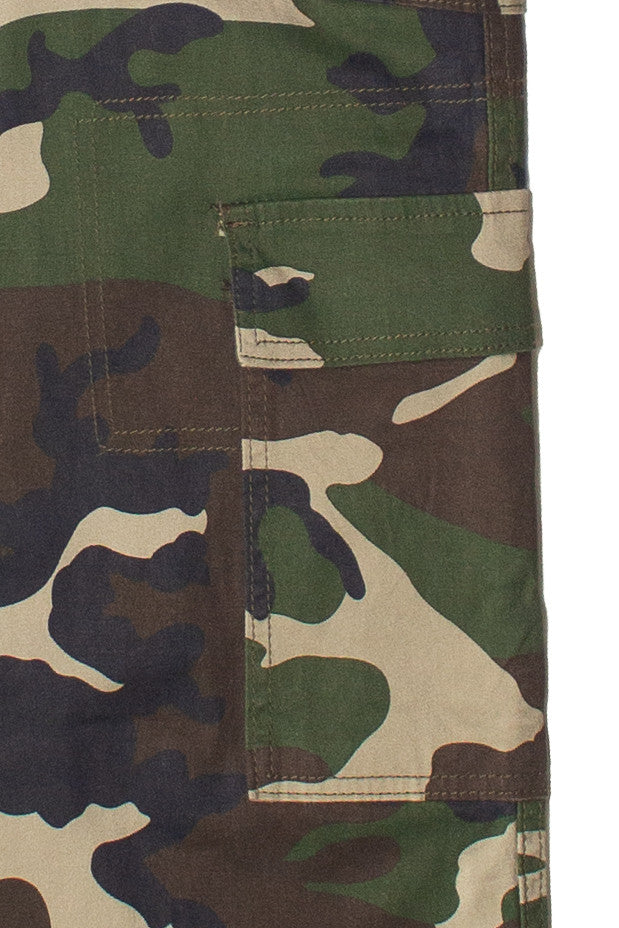 Drawstring Camo Cargo Pants