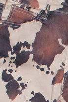 Brown Cow Print Flare Jeans