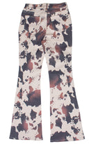 Brown Cow Print Flare Jeans