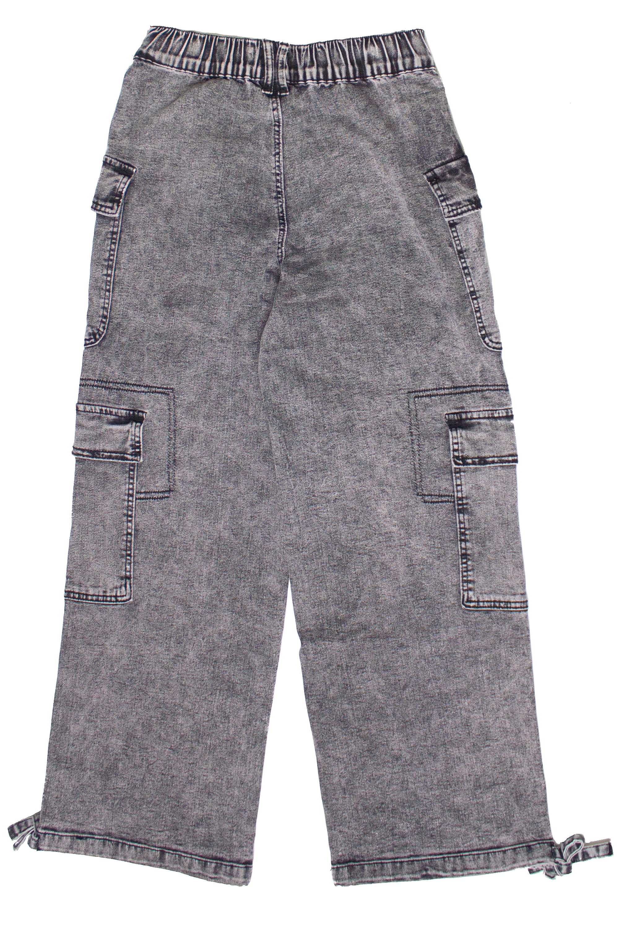 Drawstring Leg Double Cargo Jeans