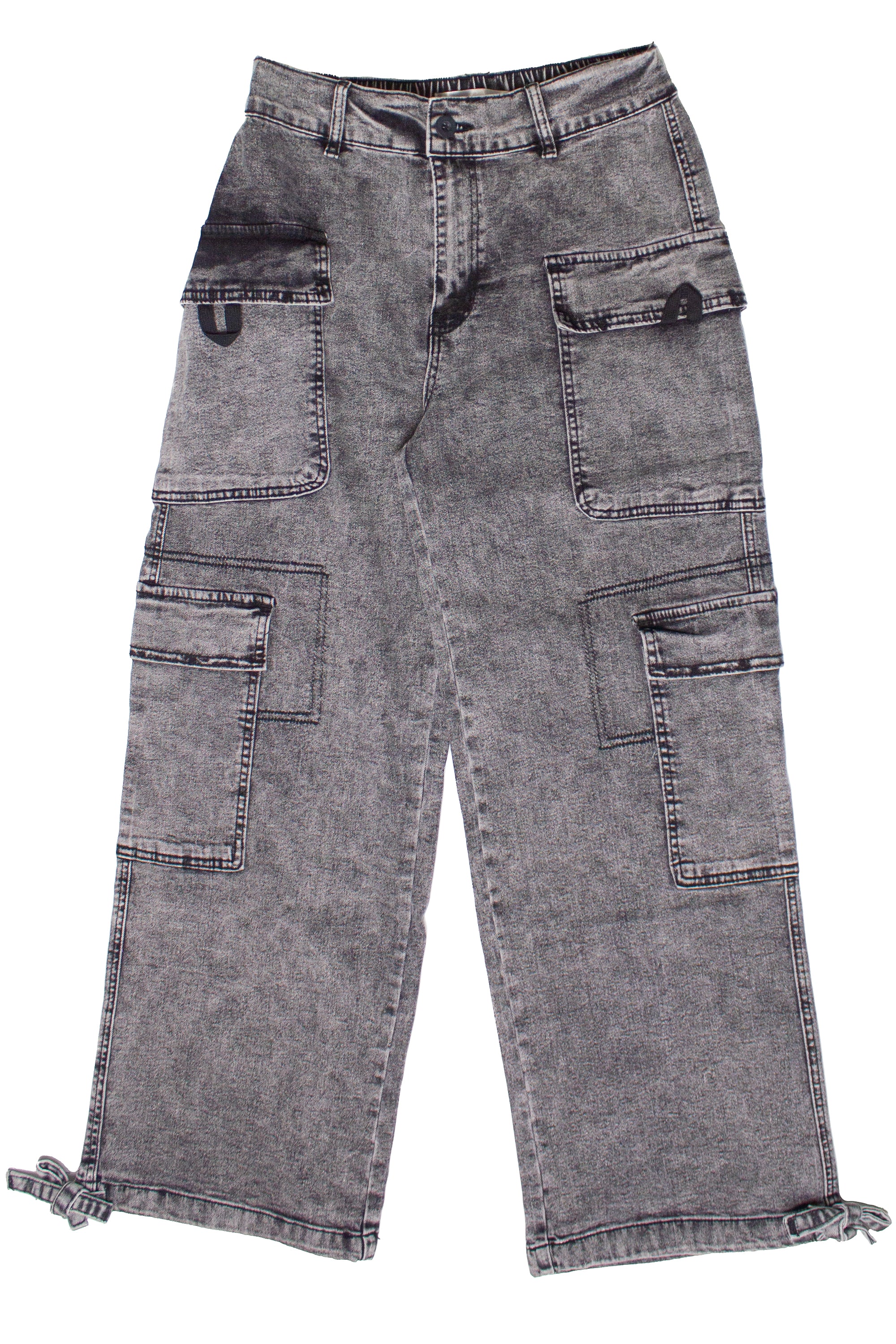 Drawstring Leg Double Cargo Jeans