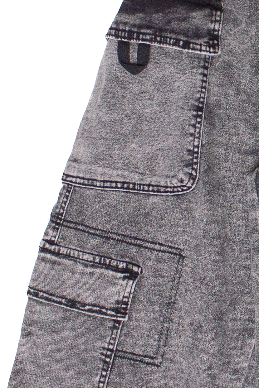 Drawstring Leg Double Cargo Jeans