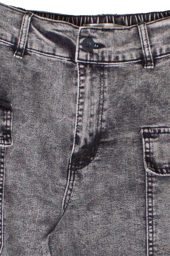 Drawstring Leg Double Cargo Jeans