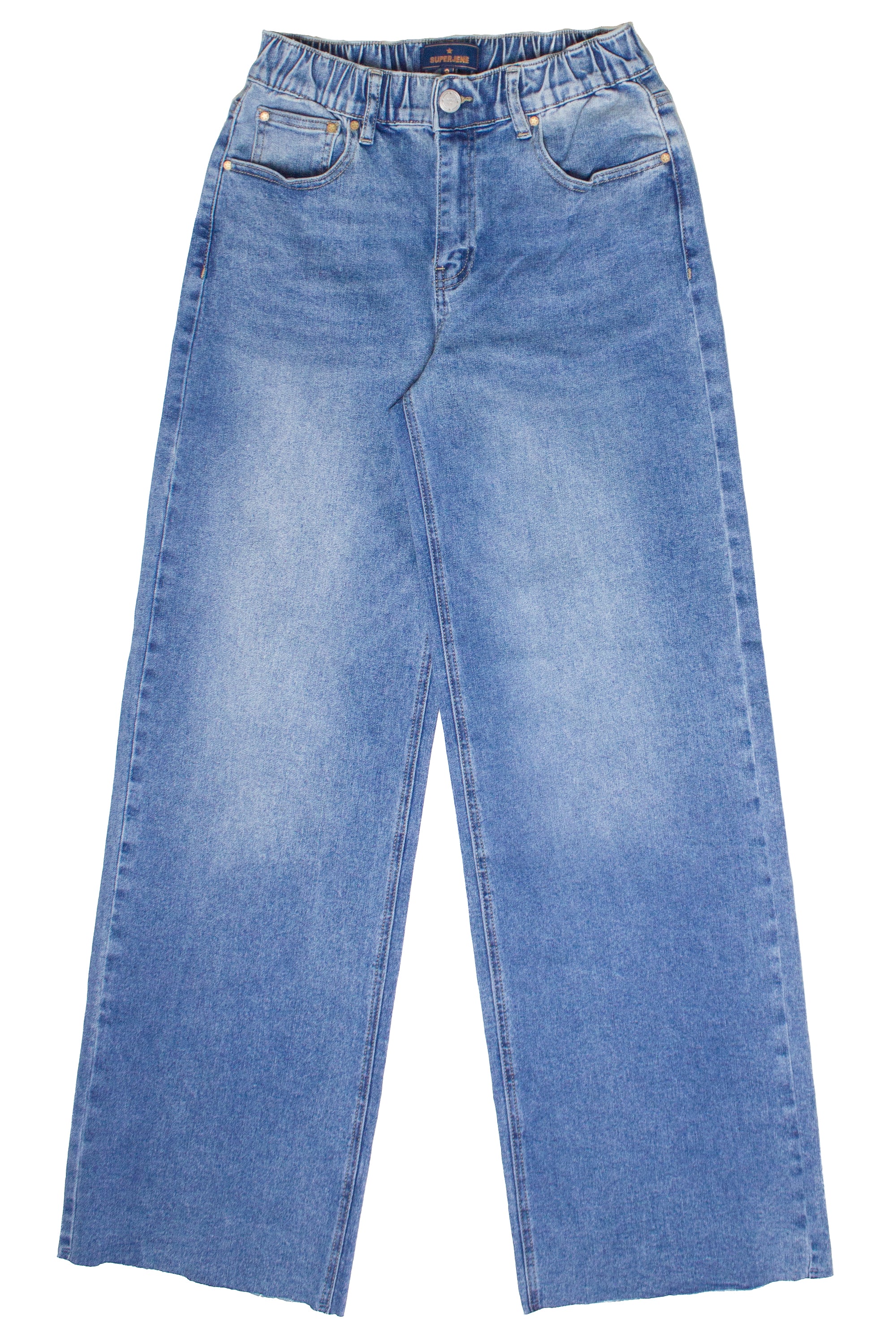 Raw Hem Pull On Jeans