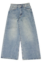 Wide Leg Grunge Wash Jeans