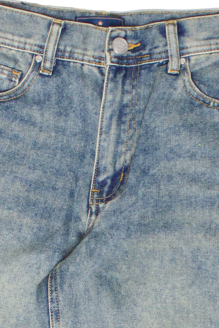 Wide Leg Grunge Wash Jeans