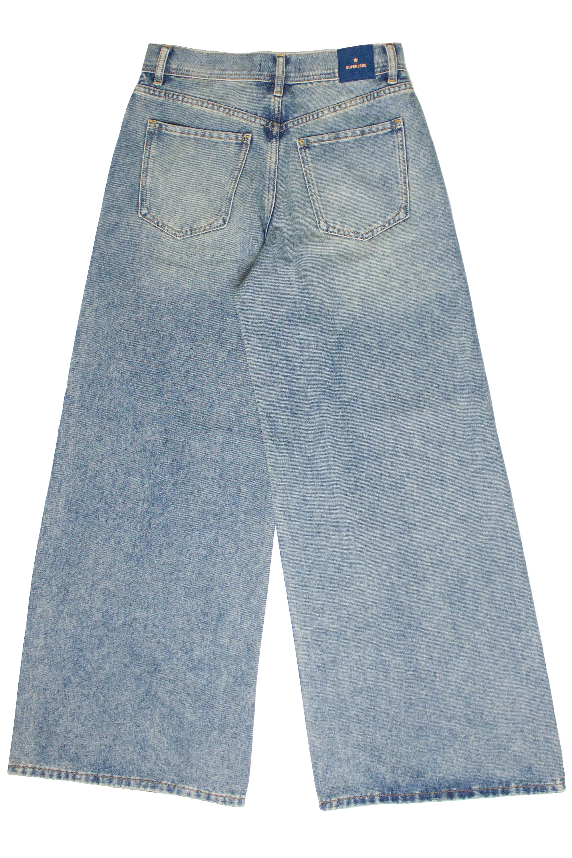 Wide Leg Grunge Wash Jeans