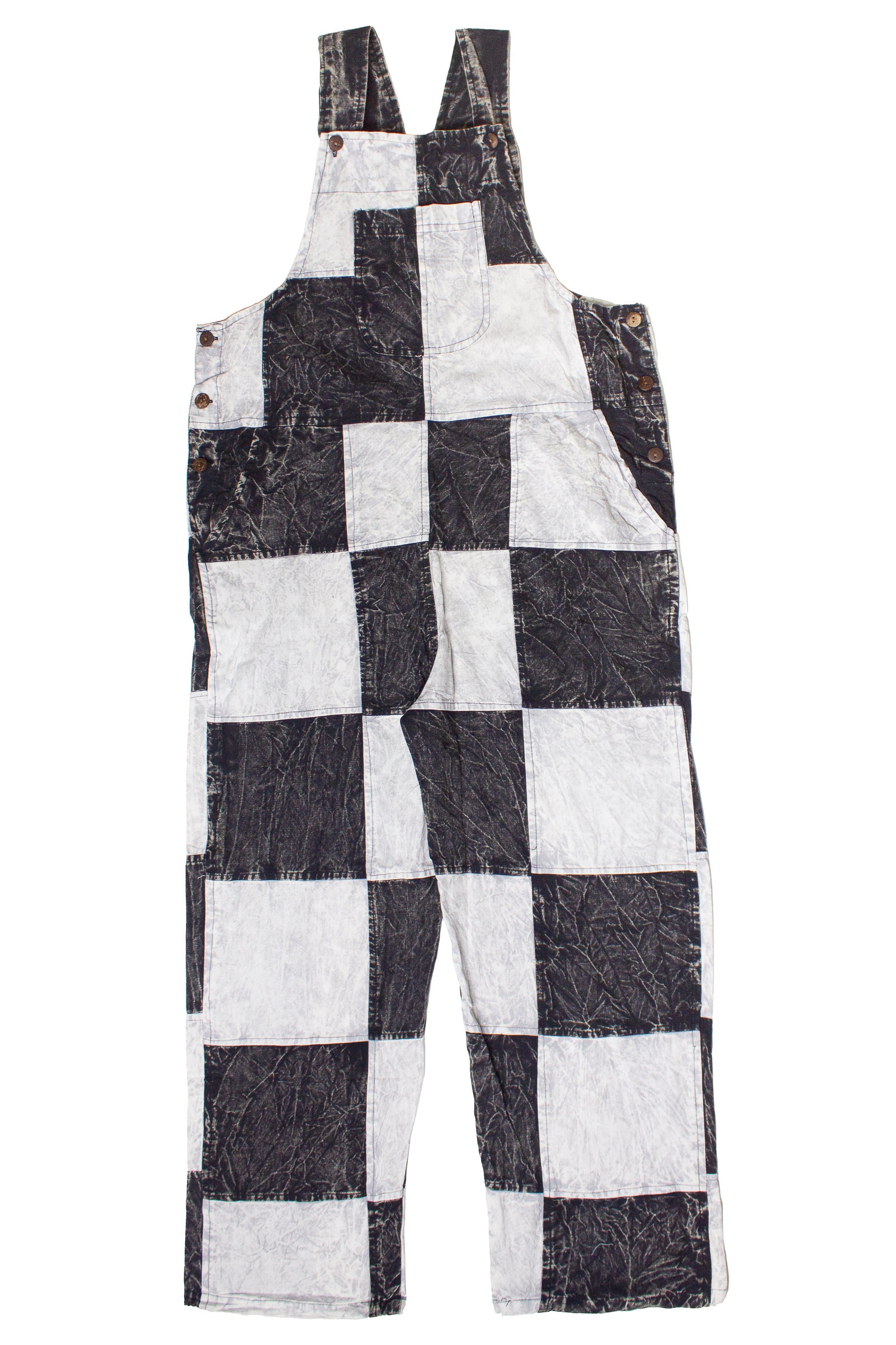 Checkered Patchwork Overalls