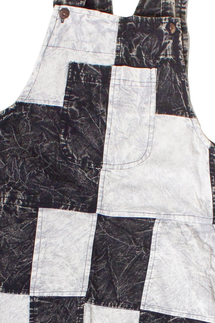 Checkered Patchwork Overalls