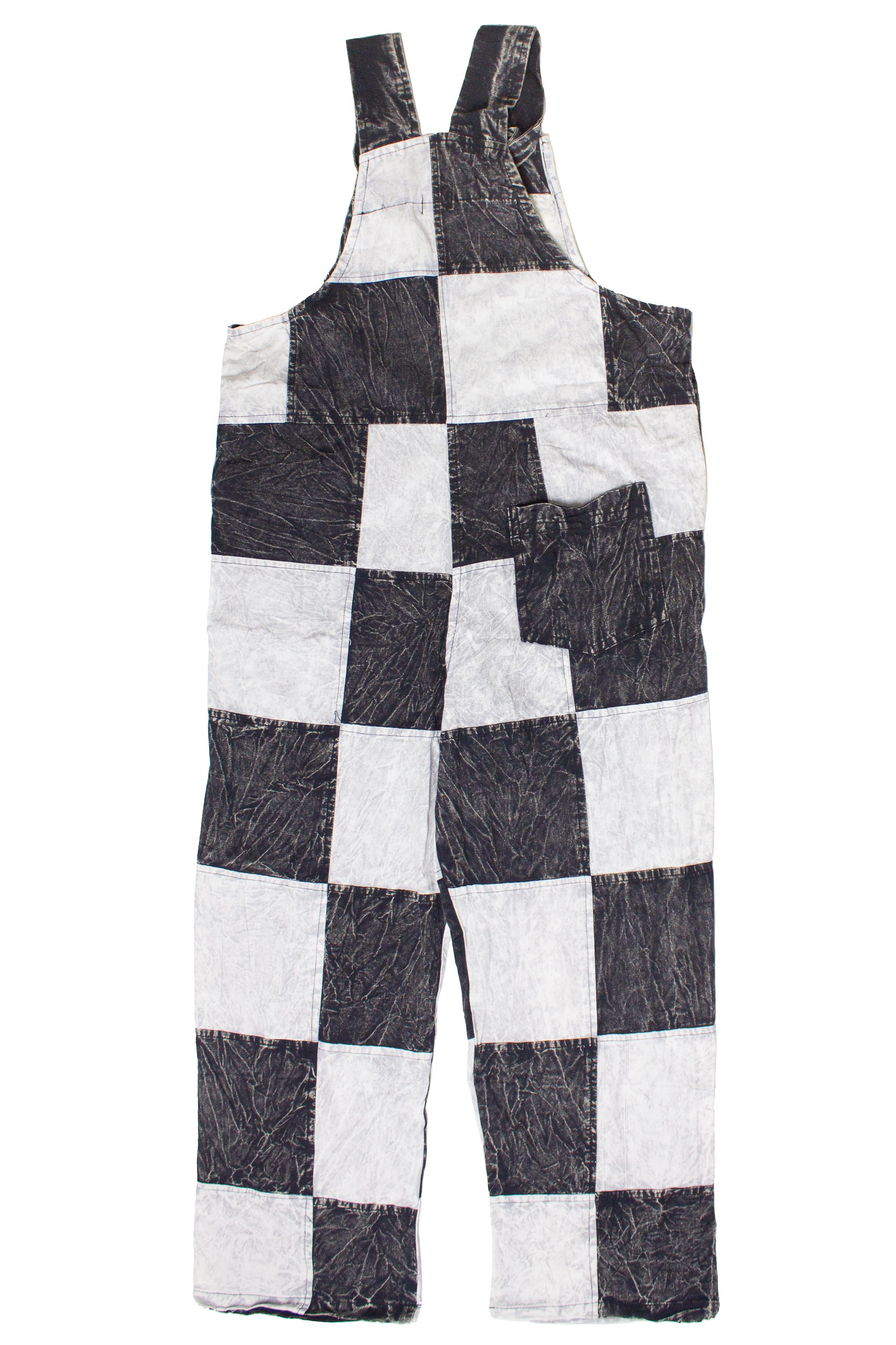 Checkered Patchwork Overalls