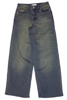 Wide Leg Grunge Wash Jeans