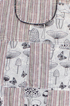 Gray Mushroom Butterfly Patchwork Overalls