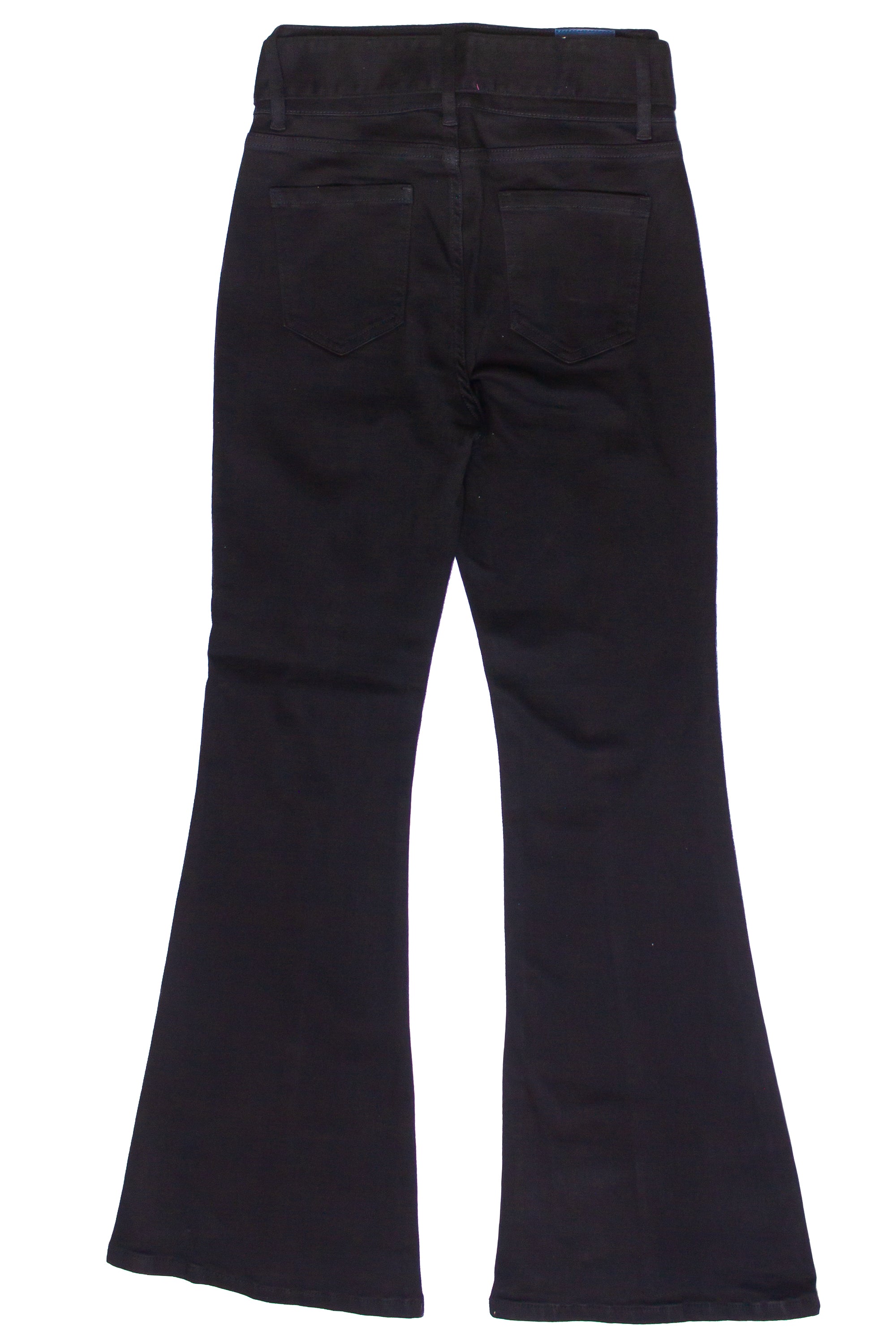 High Rise Belted Flare Jeans - Black