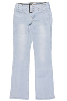 Low Rise Bootcut Belted Jeans - Light