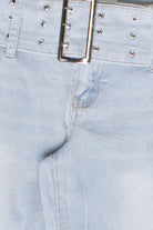 Low Rise Bootcut Belted Jeans - Light