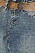 Western Belt Bootleg Jeans