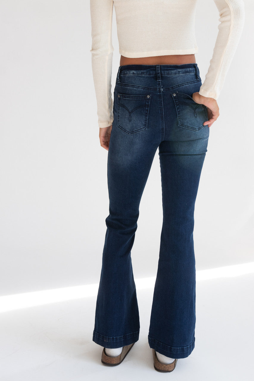 Mid Rise Flare Jeans