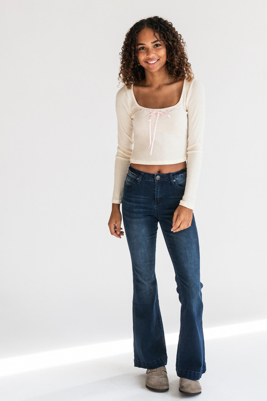 Mid Rise Flare Jeans