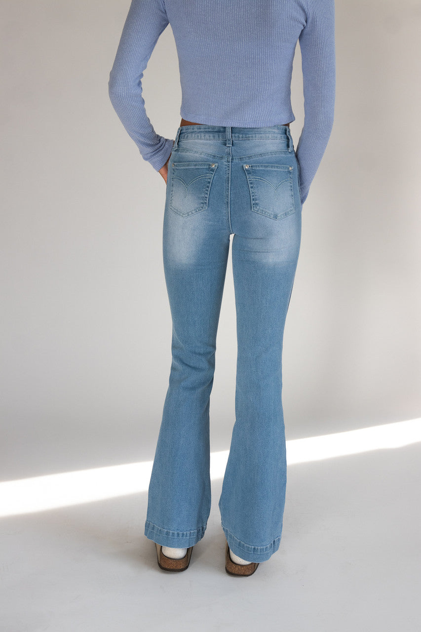 Mid Rise Flare Jeans