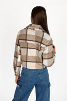Taupe Skimmer Brushed Plaid Jacket