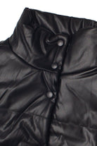 Black Snap Front Puffer Vest
