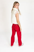 White Sherpa Yoke Puffer Vest
