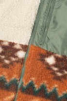 Printed Sherpa Zip Up Vest