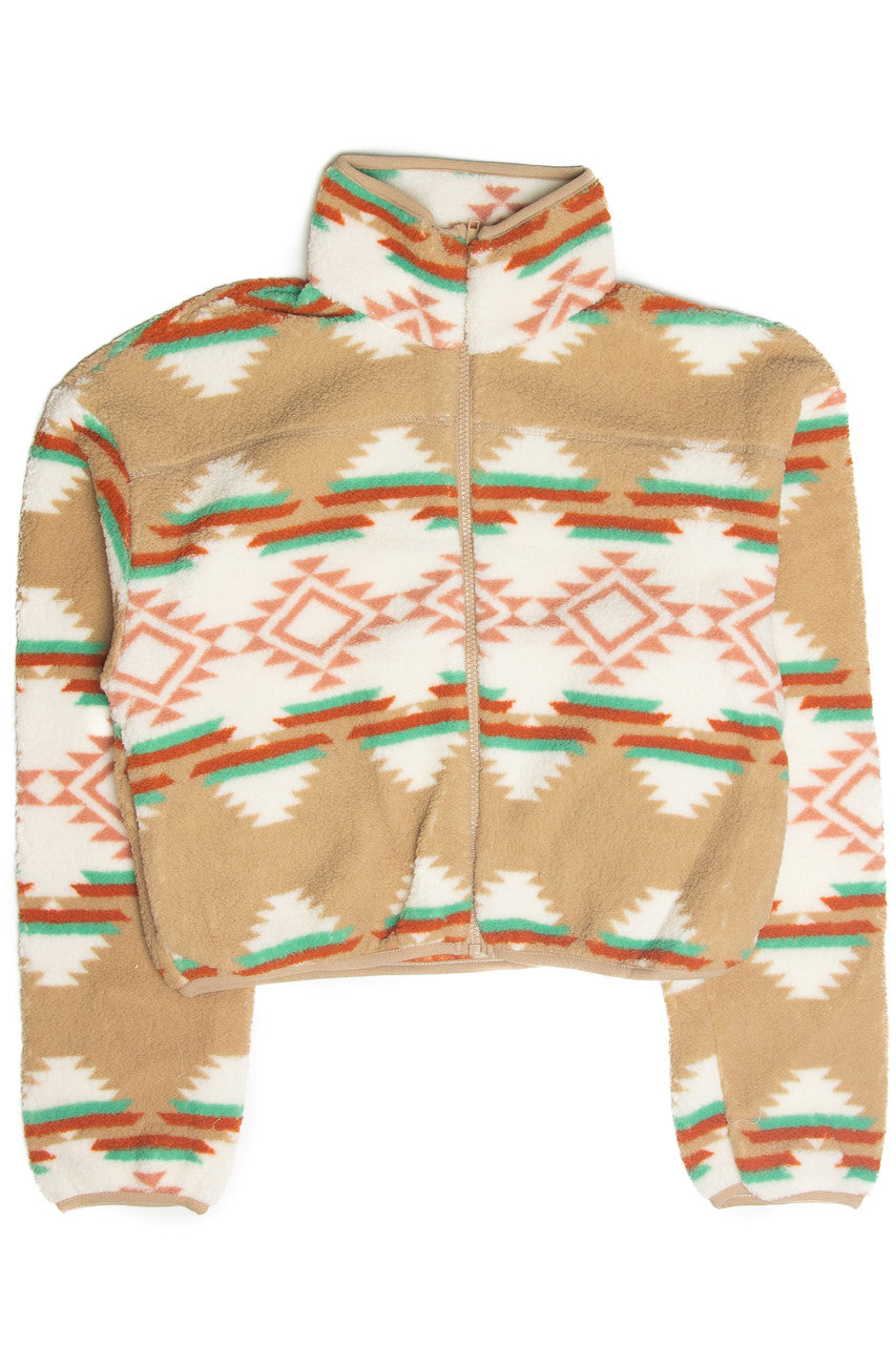 Khaki Printed Sherpa