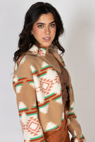 Khaki Printed Sherpa