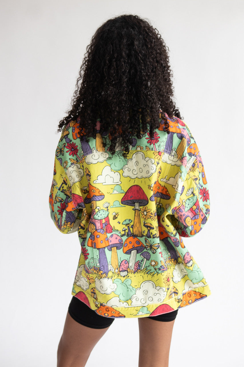 Mushroom Village Printed Denim Jacket