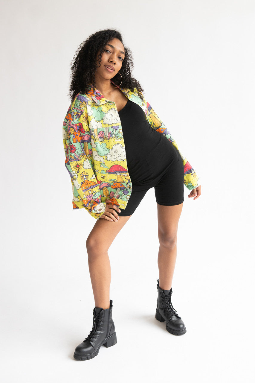 Mushroom Village Printed Denim Jacket