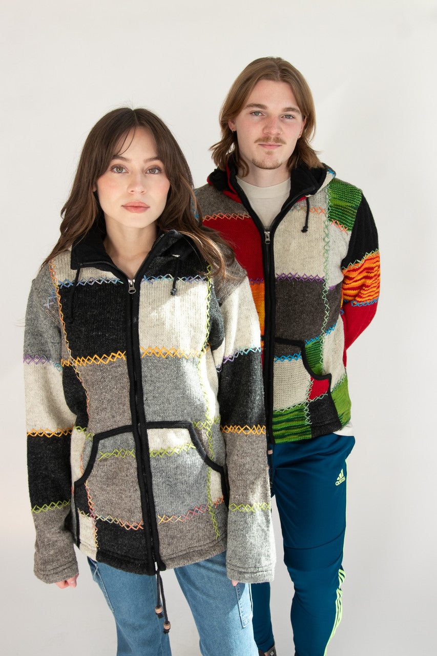 Heavy Wool Patchwork Jacket 