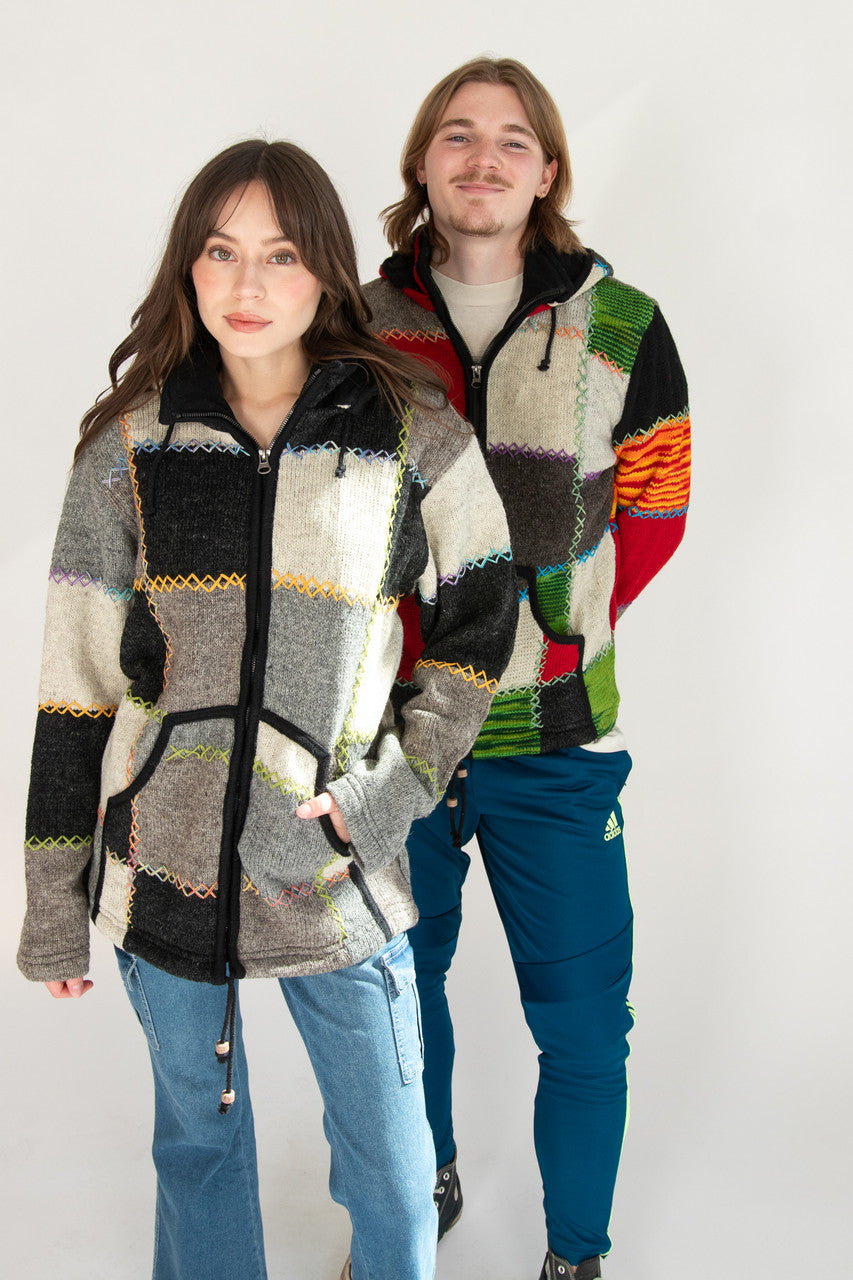Heavy Wool Patchwork Jacket 
