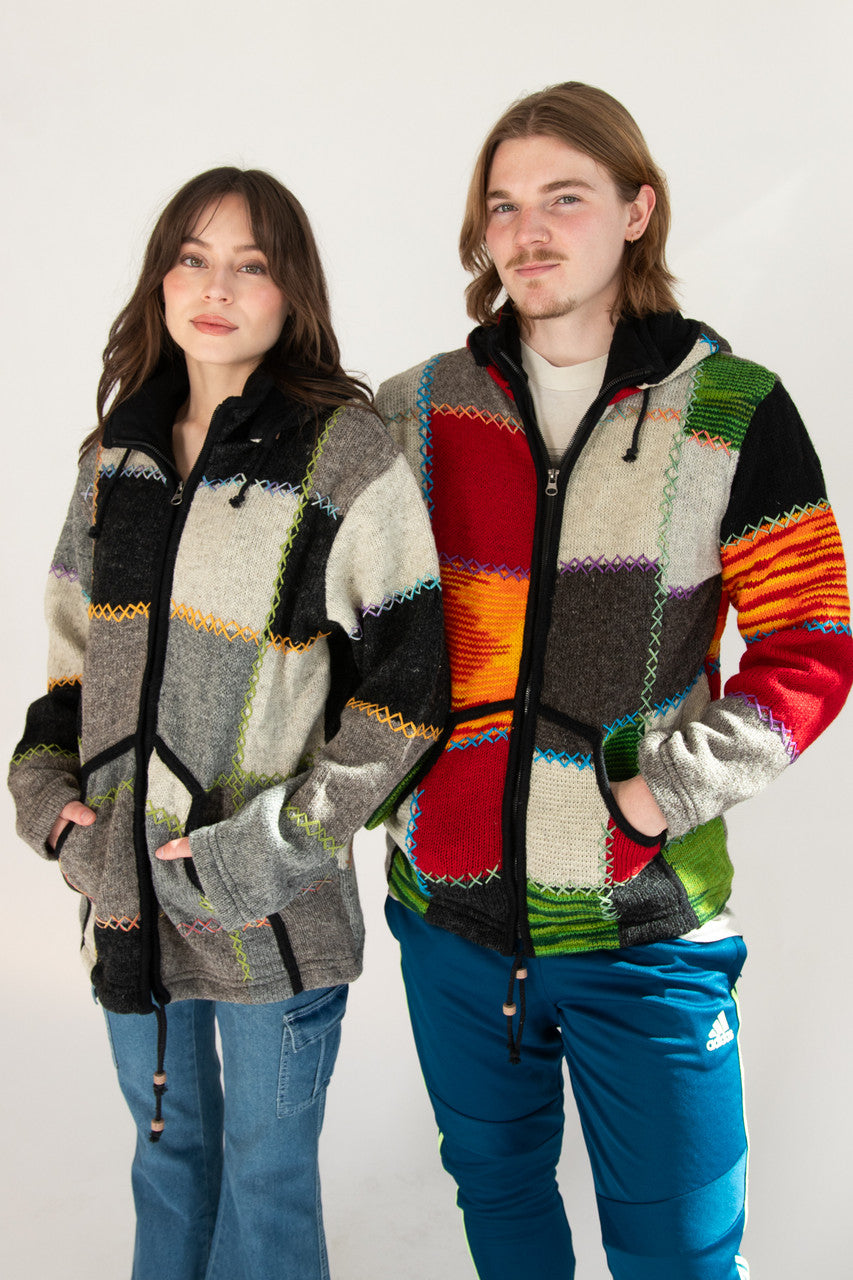 Heavy Wool Patchwork Jacket 